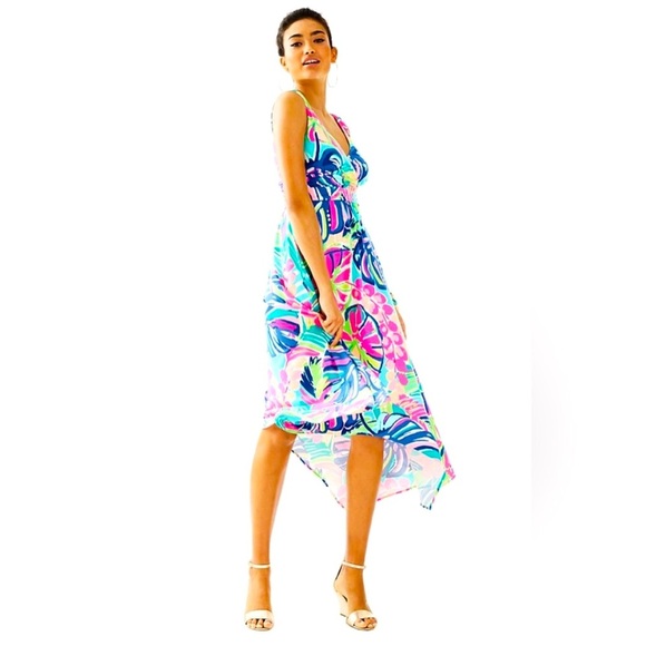 Lilly Pulitzer Sloane Midi Dress Exotic Garden Size M NEW RARE - Picture 3 of 15
